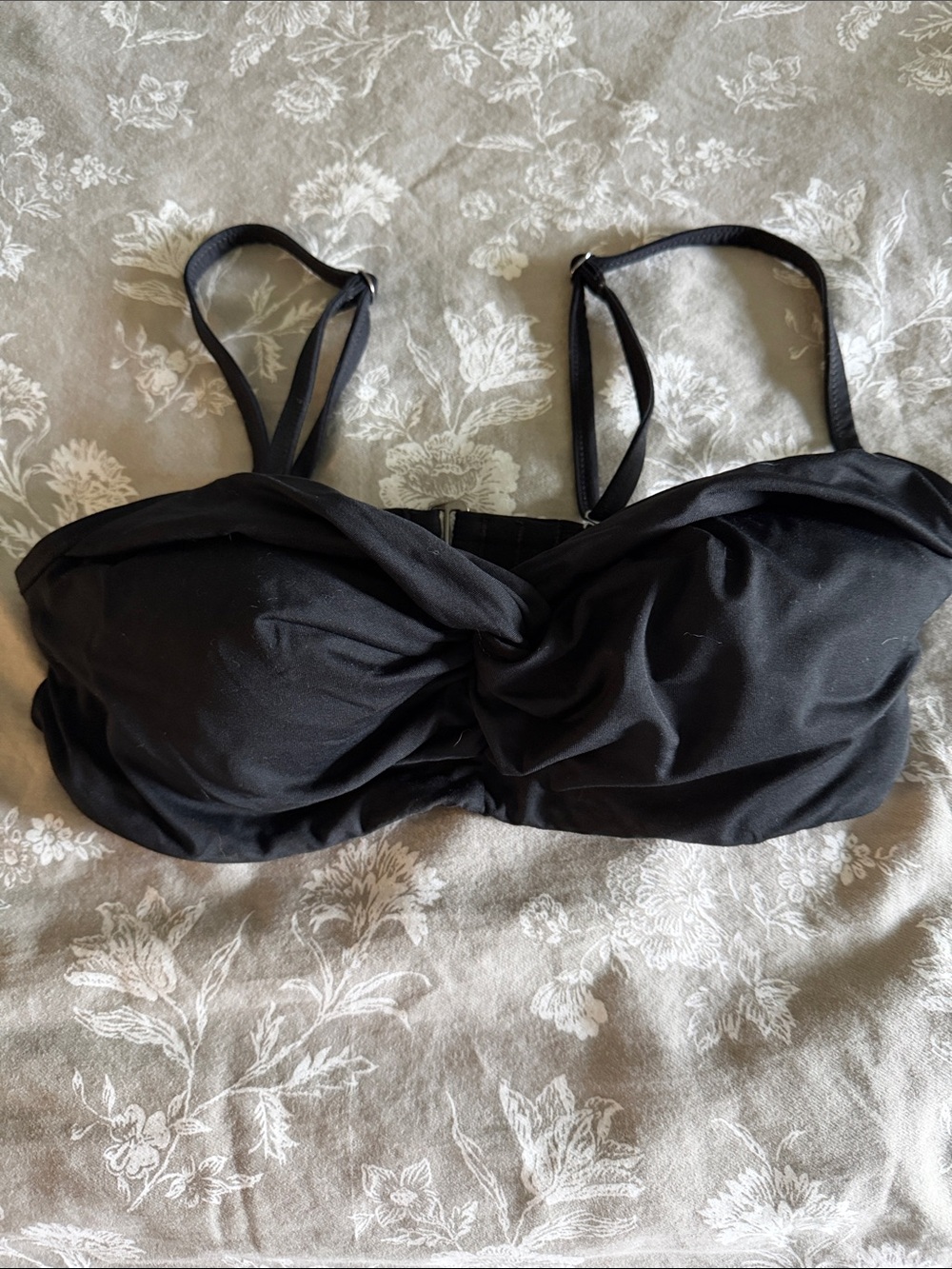 Athleta Black Twist-Front Bikini Top with Removable Straps